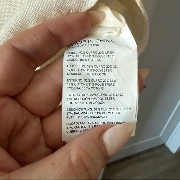 Club Monaco cream linen cotton a-line midi skirt - size 12 (XL) - Picture 6 of 6